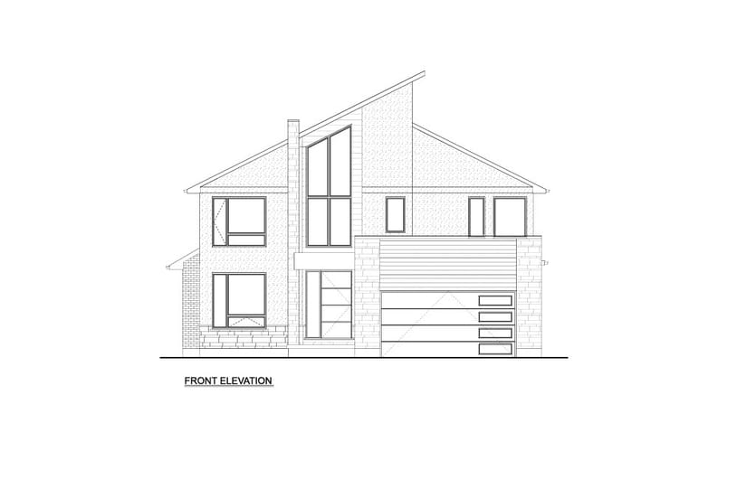 Custom Home 9 — Front Elevation plan