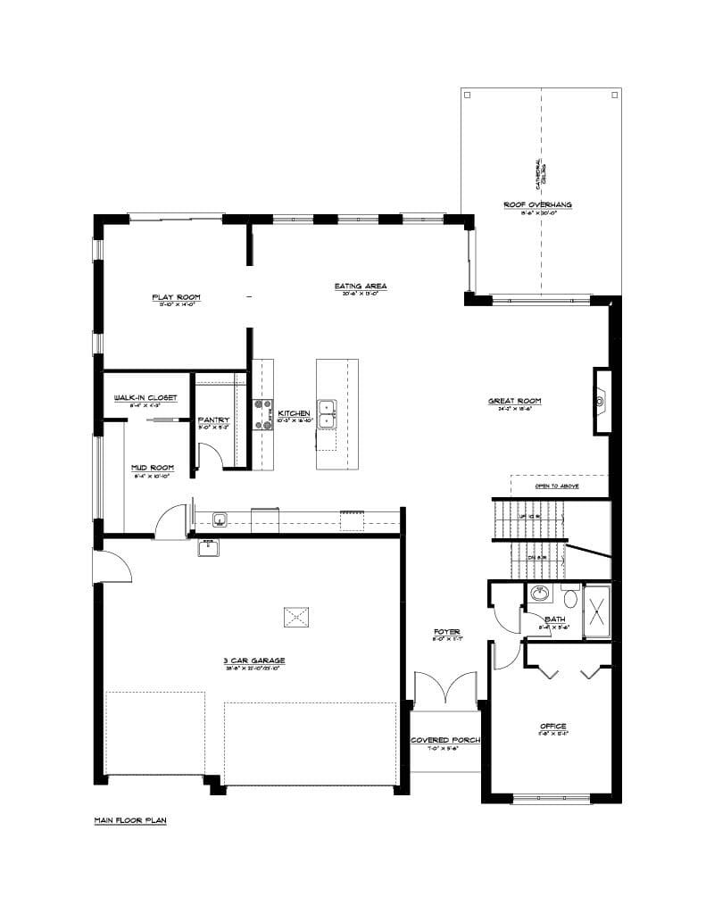 Custom Home 12 — Main Floor plan