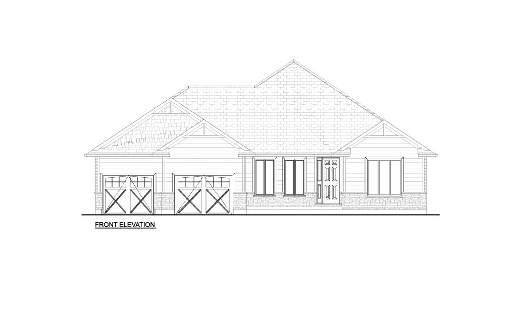 Custom Home 10 — Front Elevation plan