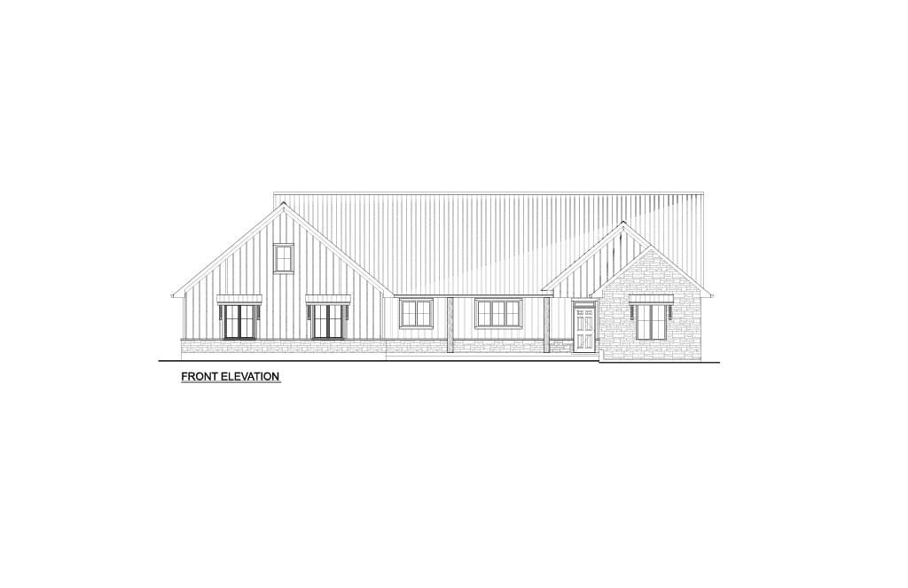Custom Home 13 — Front Elevation plan
