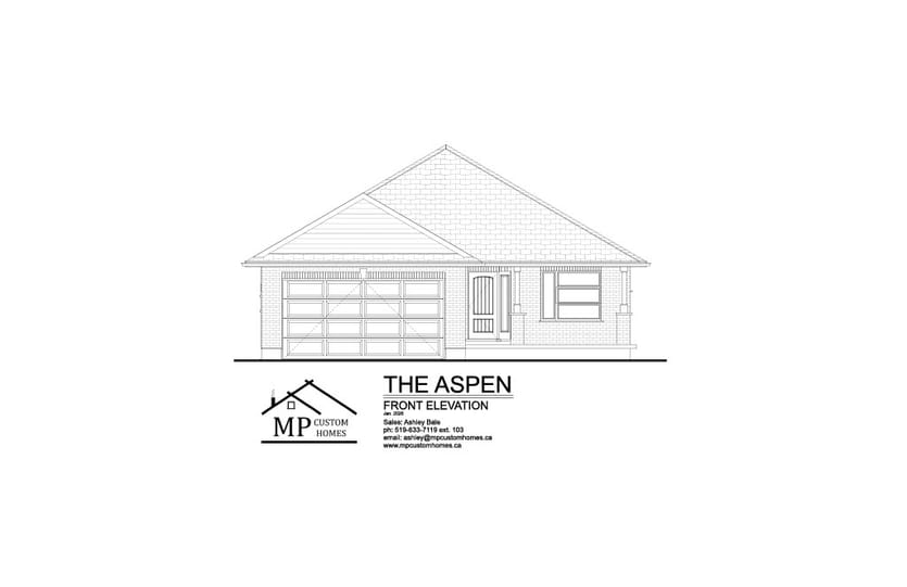 The Aspen — Front Elevation plan