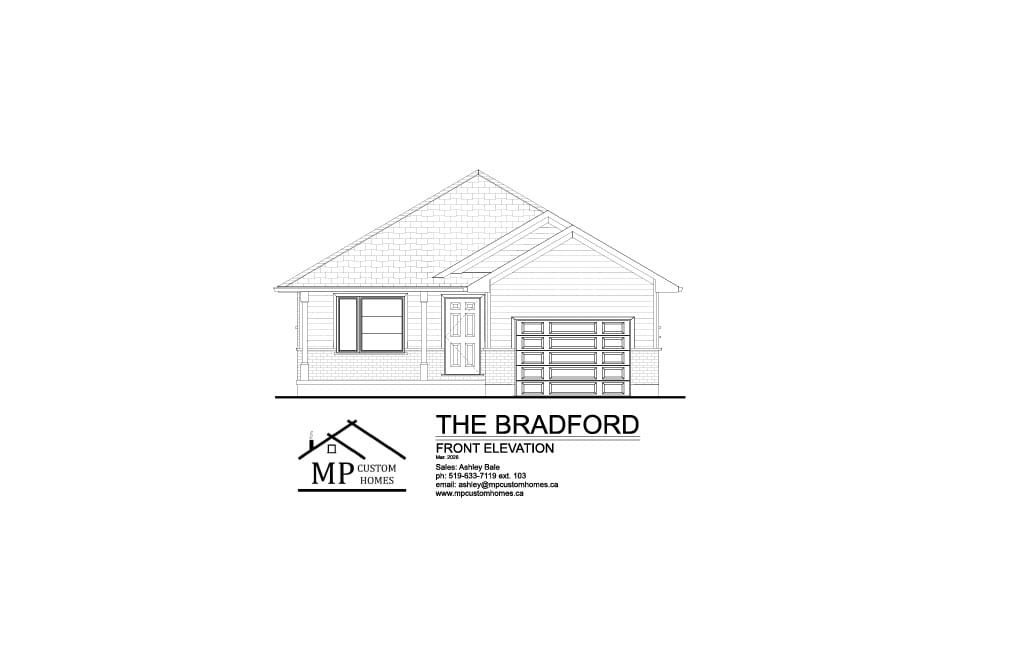 The Bradford — Front Elevation plan