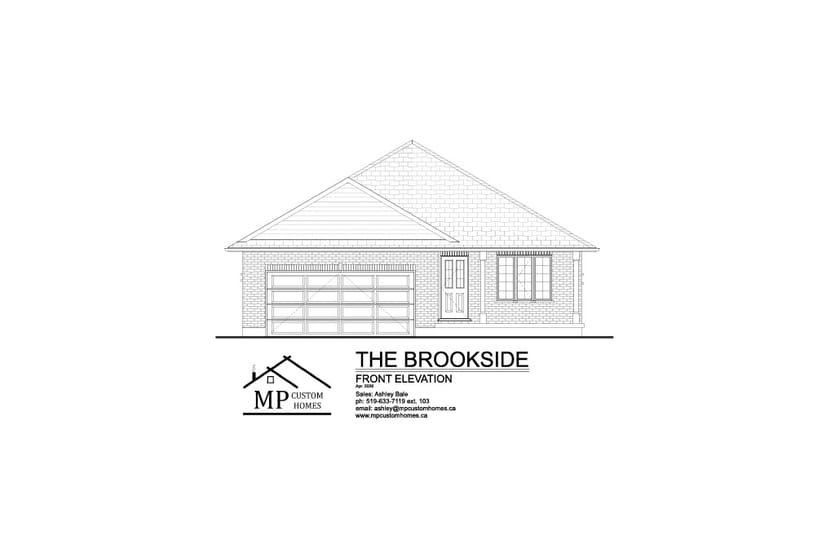 The Brookside — Front Elevation plan