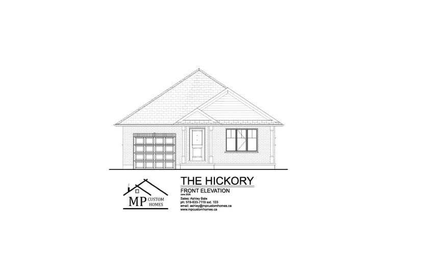 The Hickory — Front Elevation plan