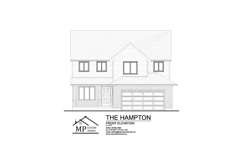 The Hampton — Front Elevation plan