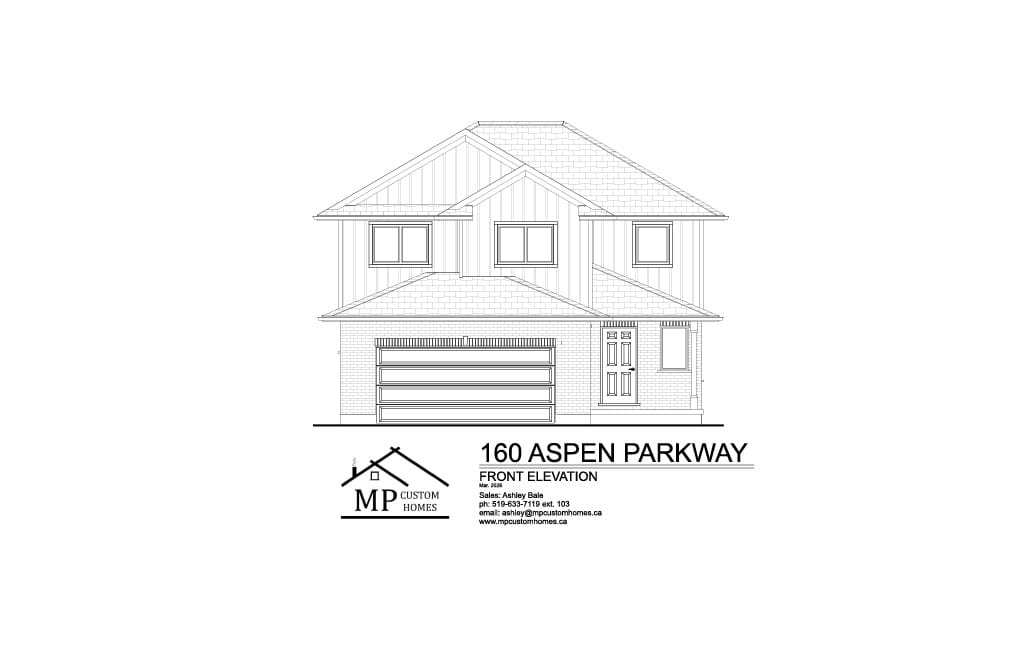 The Grand Oaks — Front Elevation plan