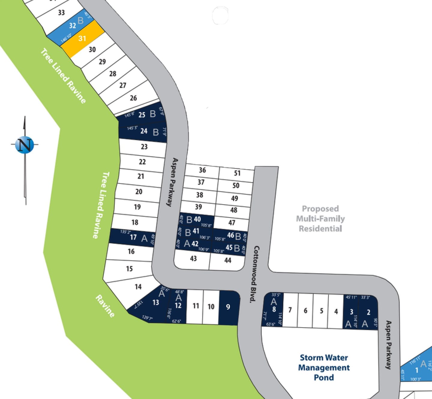Cottonwood, Aylmer lot map