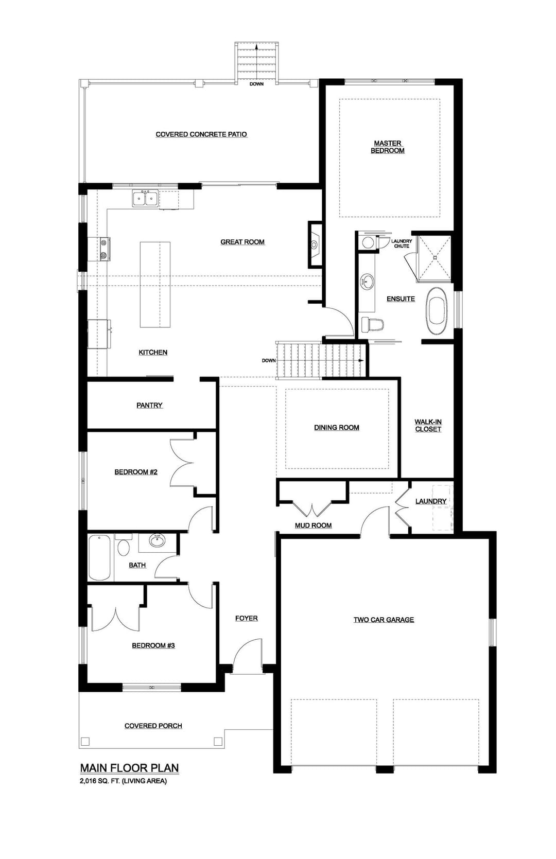 Custom Home 1 — Main Floor plan
