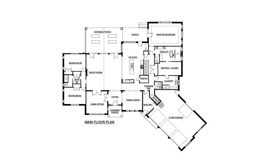 Custom Home 6 — Main Floor plan