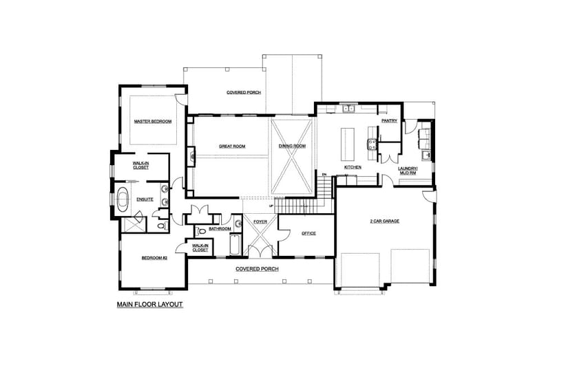 Custom Home 4 — Main Floor plan