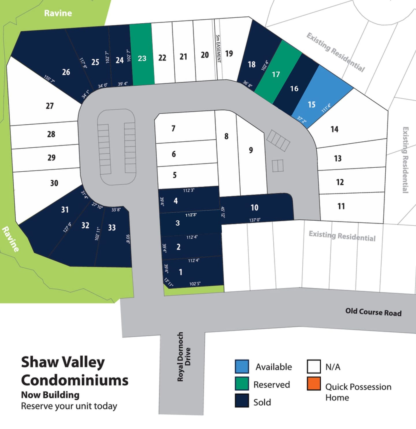 Shaw Valley Condo Enclave lot map