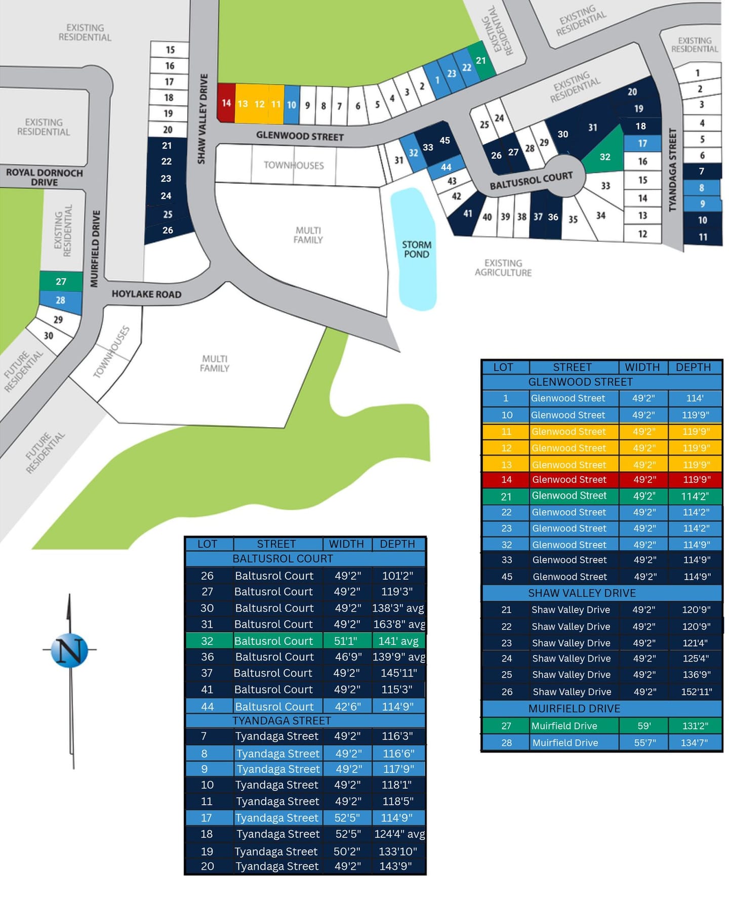 Shaw Valley Phase 7 lot map